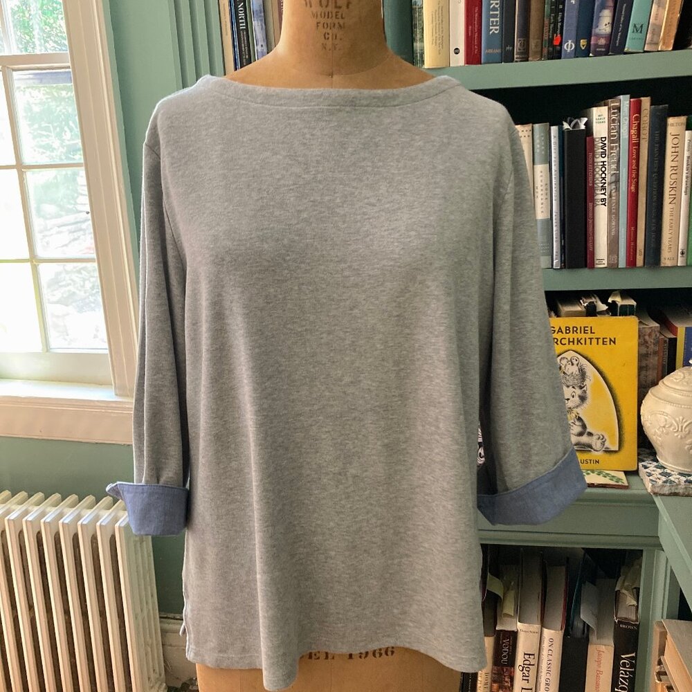 Nautica 100% Cotton Pullover Boatneck Top